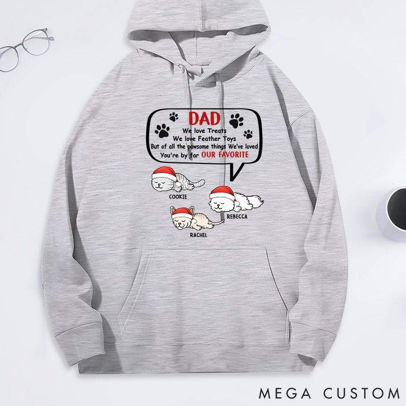 Personalized Cat Lover Dad My Favorite by Far Classic Hoodies