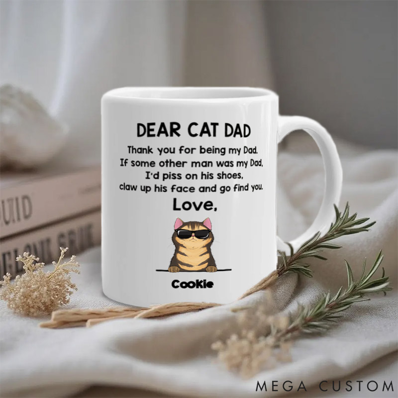 Personalized Cat Lover Dear Cat Dad We'd Go Find You Cat Mugs
