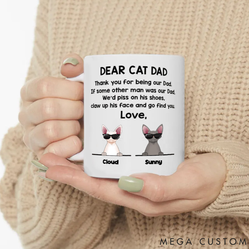 Personalized Cat Lover Dear Cat Dad We'd Go Find You Cat Mugs