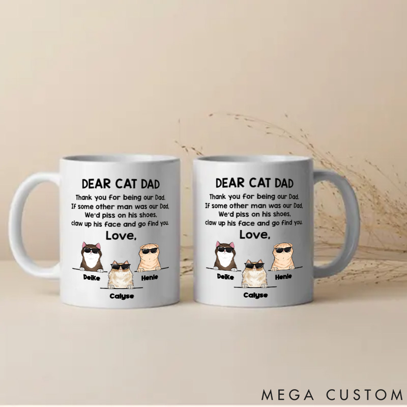 Personalized Cat Lover Dear Cat Dad We'd Go Find You Cat Mugs