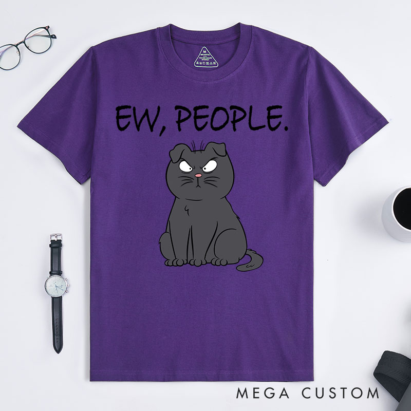 Personalized Cat Lover Ew People T-Shirt