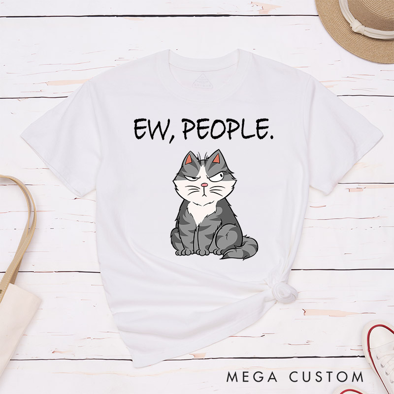 Personalized Cat Lover Ew People T-Shirt