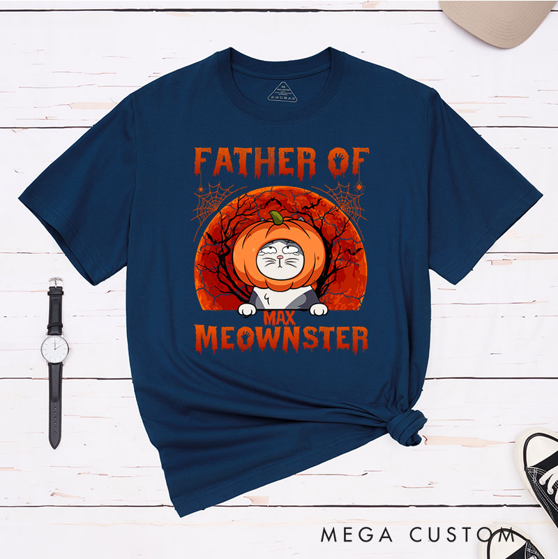 Personalized Cat Lover Father Of Meownsters Minimalist T-Shirt