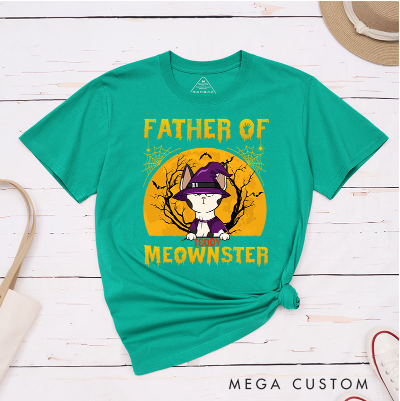 Personalized Cat Lover Father Of Meownsters Minimalist T-Shirt