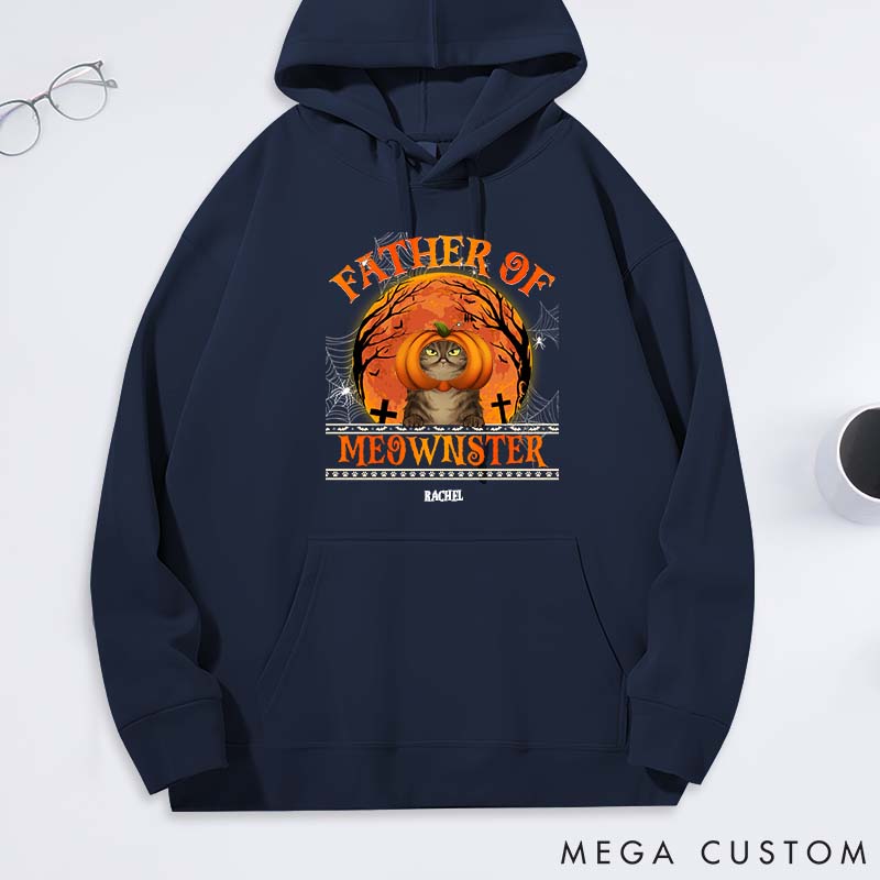 Personalized Cat Lover Father of Meownsters Halloween Classic Hoodies