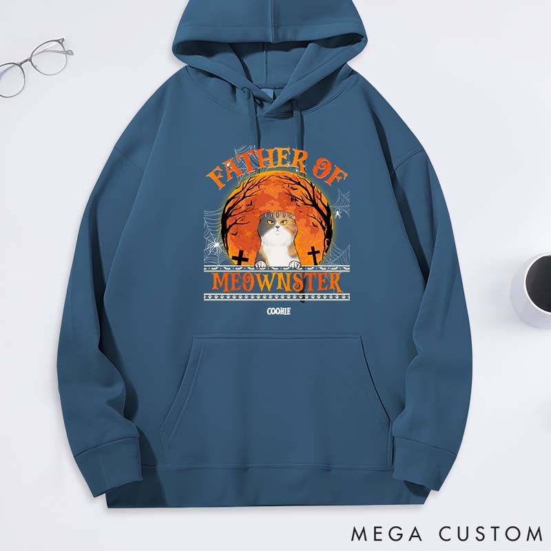 Personalized Cat Lover Father of Meownsters Halloween Classic Hoodies