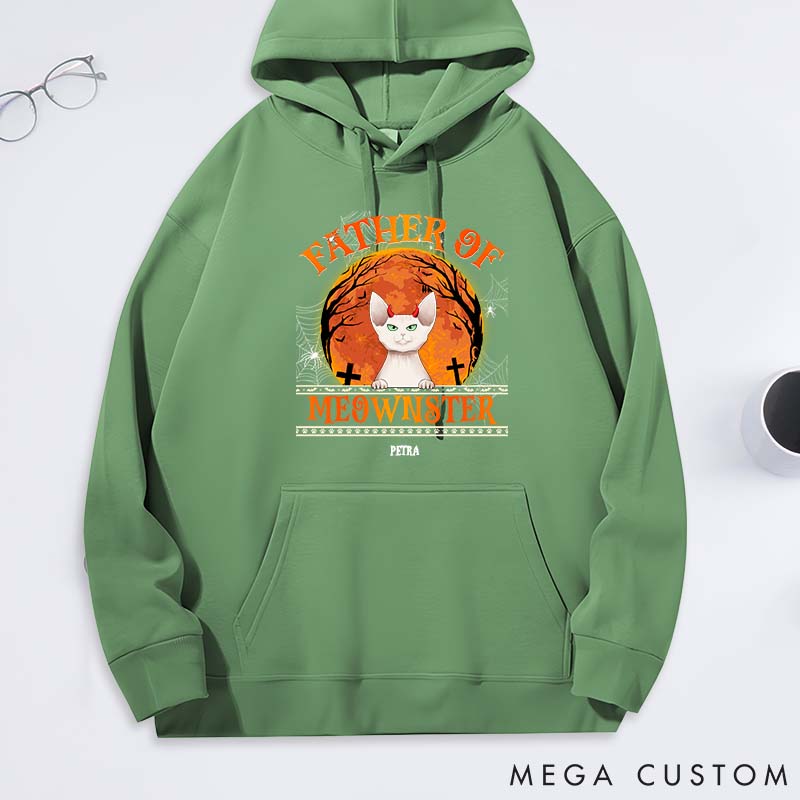 Personalized Cat Lover Father of Meownsters Halloween Classic Hoodies