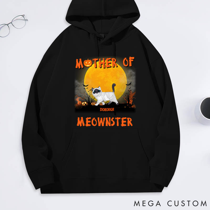 Personalized Cat Lover Mother of Meowsters Classic Hoodies