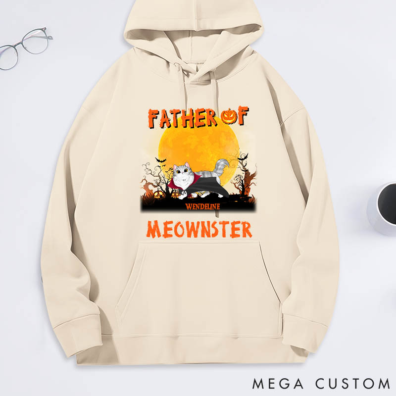 Personalized Cat Lover Father of Meowsters Classic Hoodies