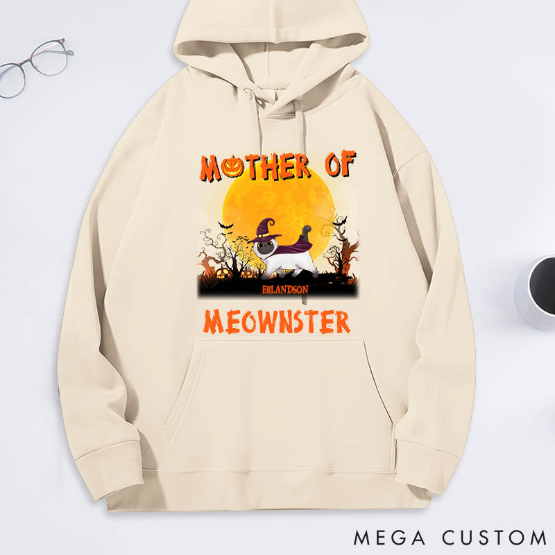 Personalized Cat Lover Mother of Meowsters Classic Hoodies
