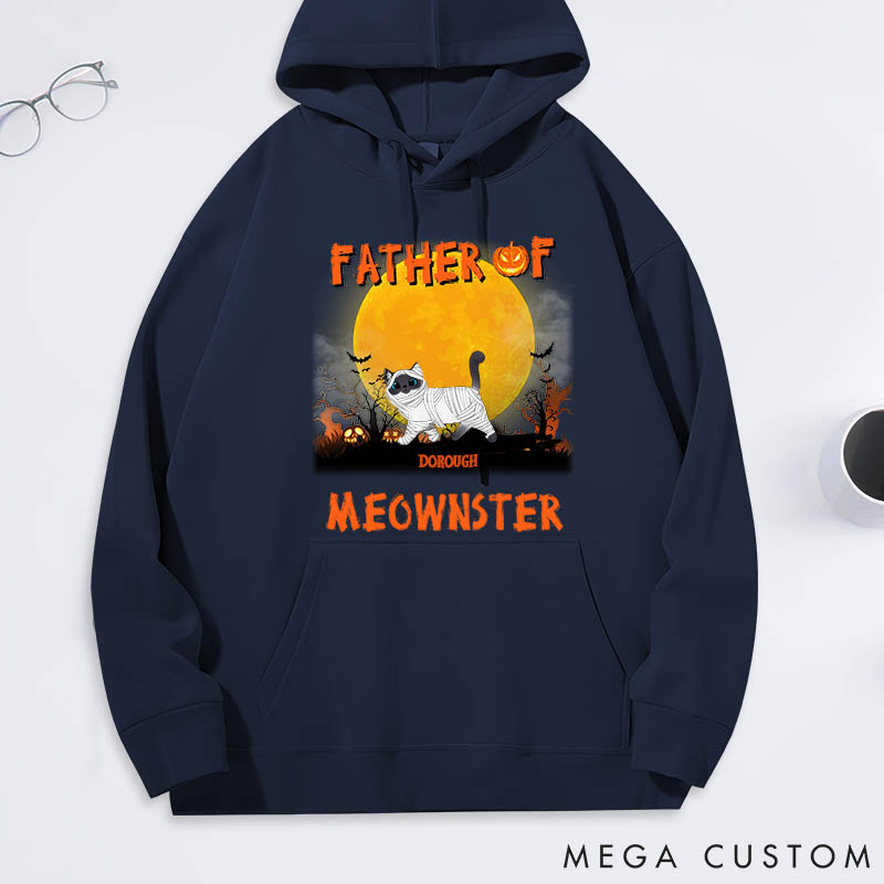 Personalized Cat Lover Father of Meowsters Classic Hoodies
