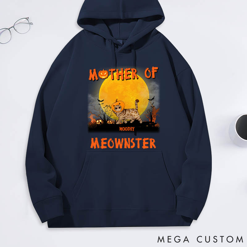 Personalized Cat Lover Mother of Meowsters Classic Hoodies