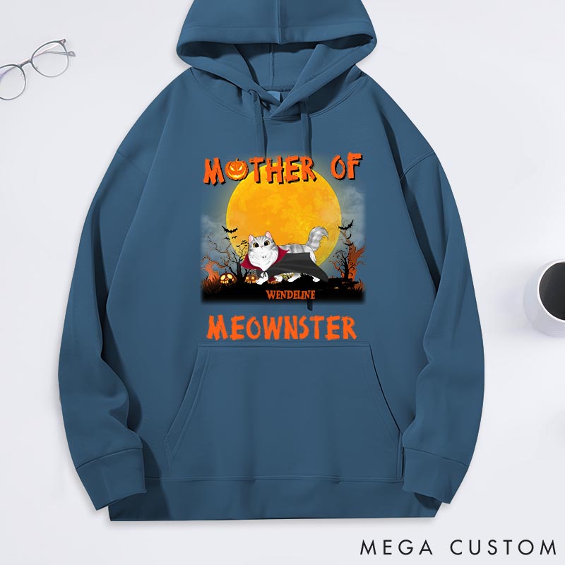 Personalized Cat Lover Mother of Meowsters Classic Hoodies