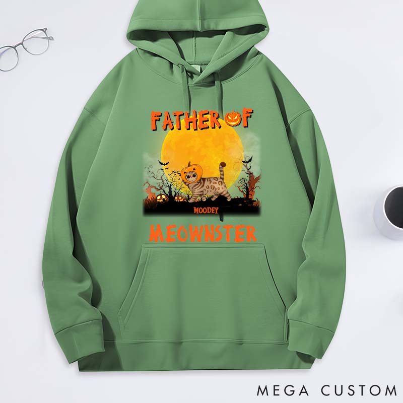 Personalized Cat Lover Father of Meowsters Classic Hoodies