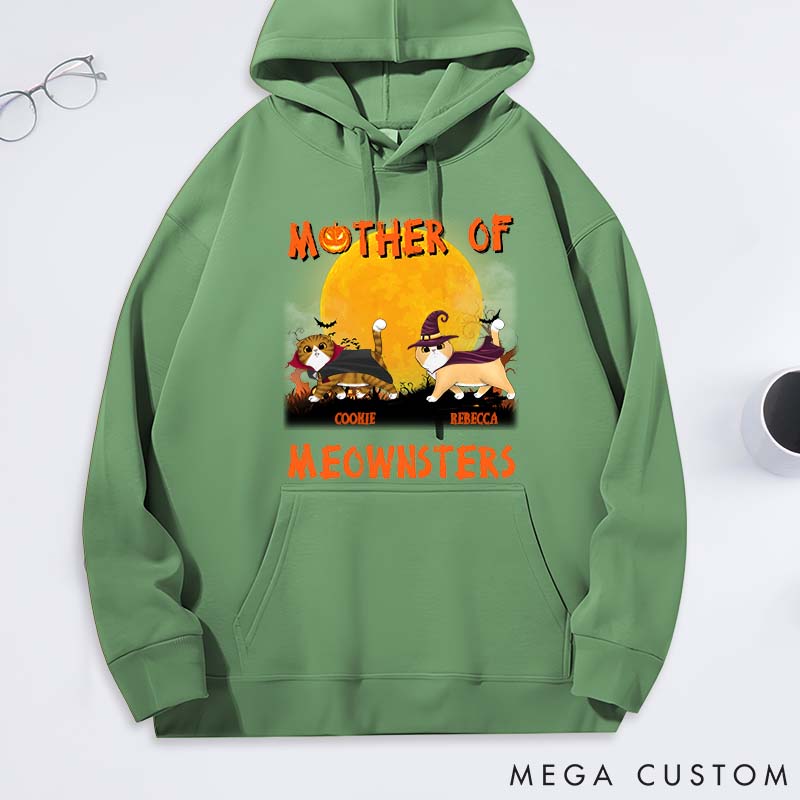 Personalized Cat Lover Mother of Meowsters Classic Hoodies