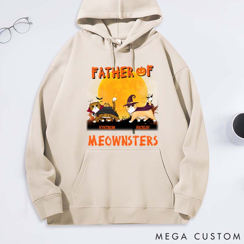 Personalized Cat Lover Father of Meowsters Classic Hoodies
