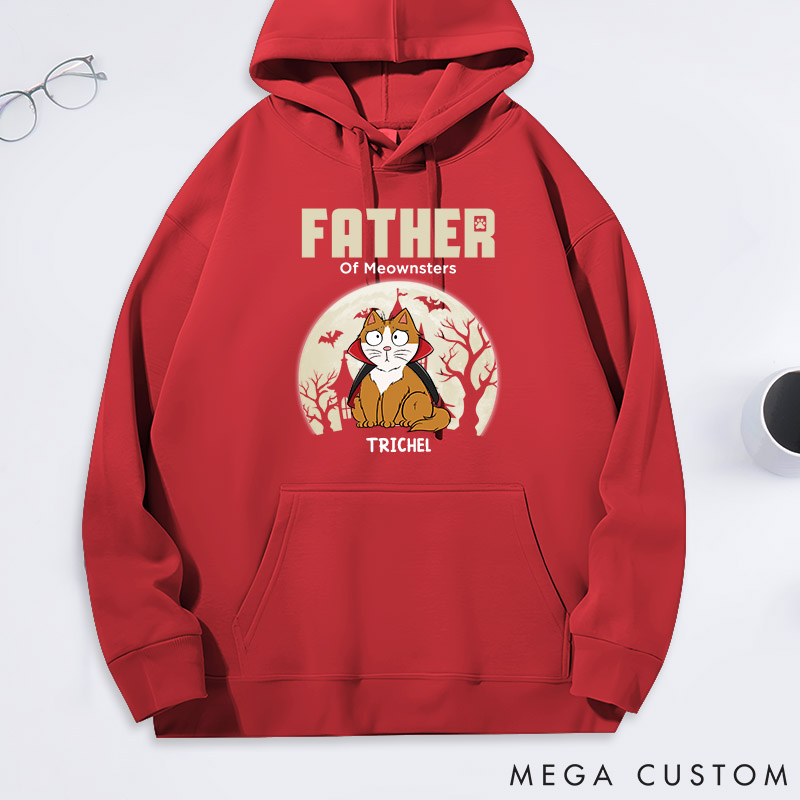 Personalized Cat Lover Father of little Meowsters Classic Hoodies