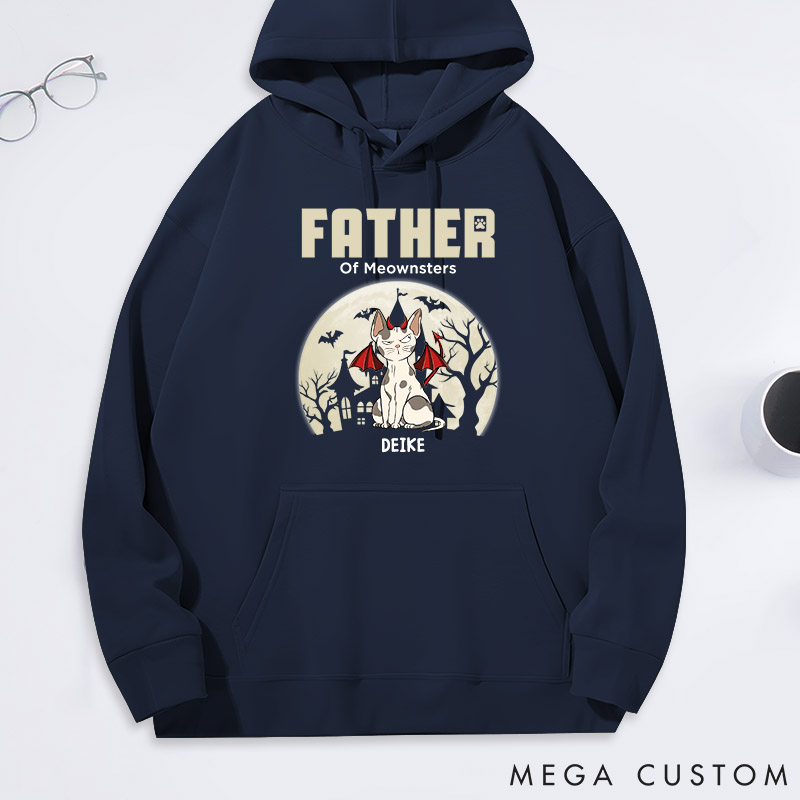 Personalized Cat Lover Father of little Meowsters Classic Hoodies