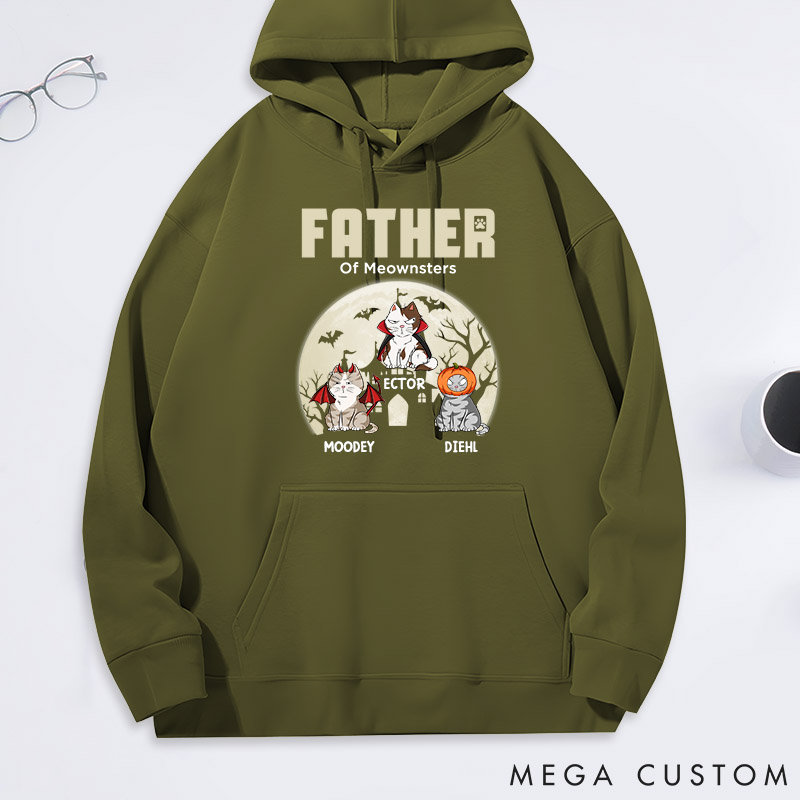 Personalized Cat Lover Father of little Meowsters Classic Hoodies