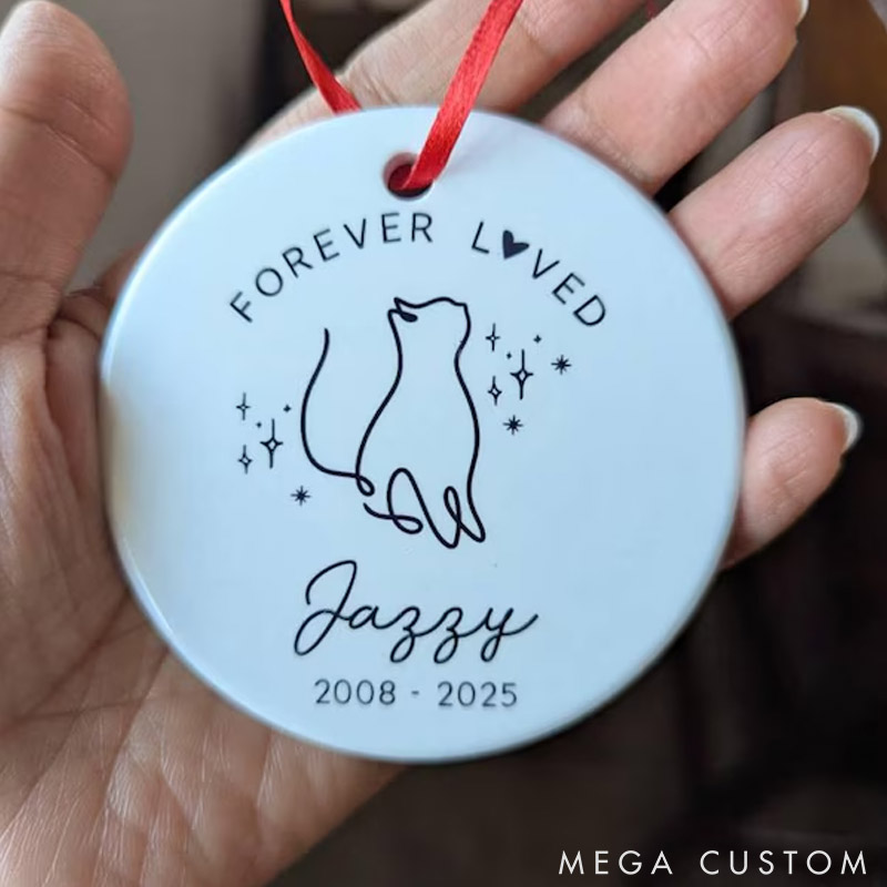 Personalized Cat Lover Forever Loved Christmas Ornament