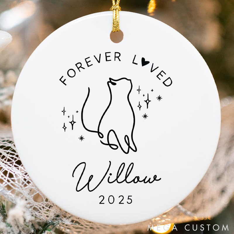 Personalized Cat Lover Forever Loved Christmas Ornament