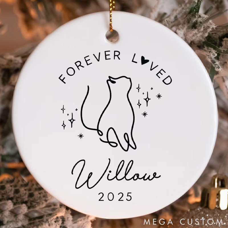 Personalized Cat Lover Forever Loved Christmas Ornament