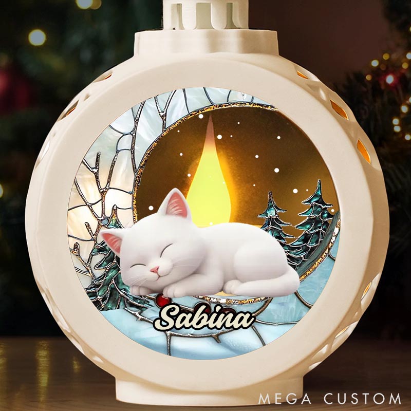 Personalized Cat Lover Forever Miss You in every Quiet Moment Lantern Ornament