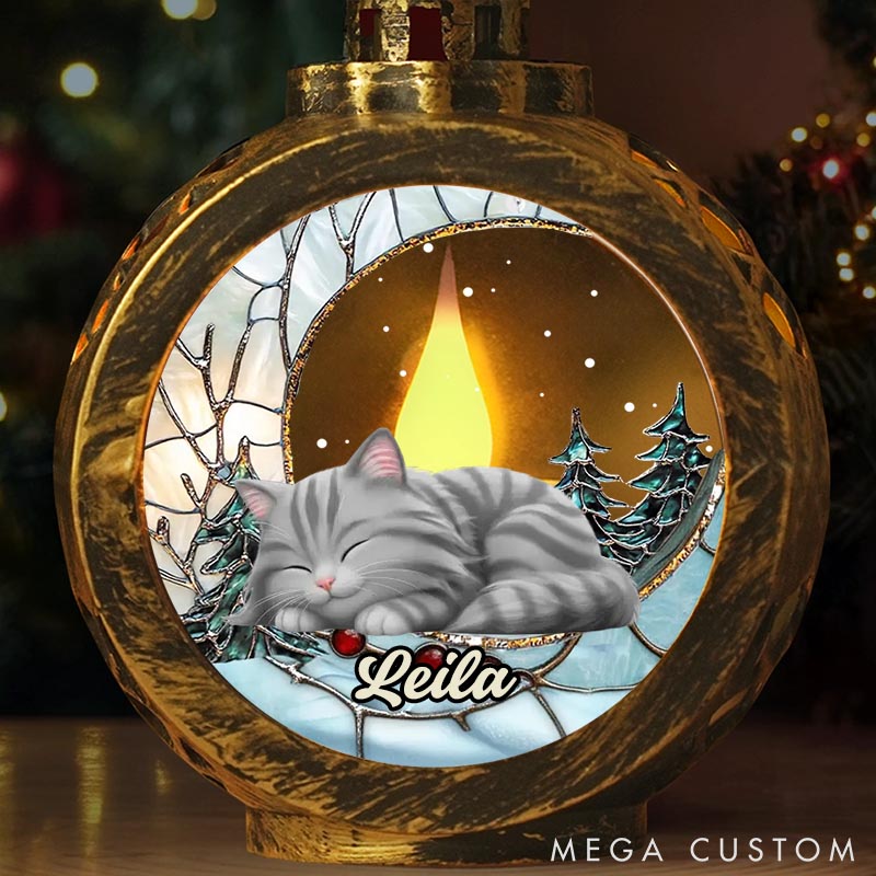 Personalized Cat Lover Forever Miss You in every Quiet Moment Lantern Ornament