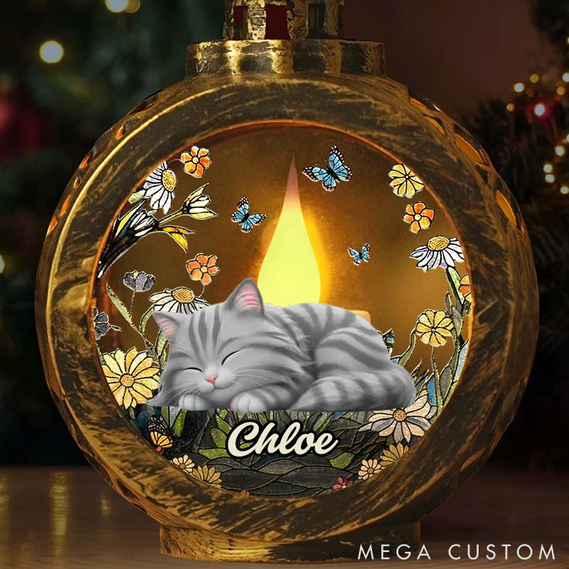 Personalized Cat Lover Forever Missed Forever Loved Lantern Ornament