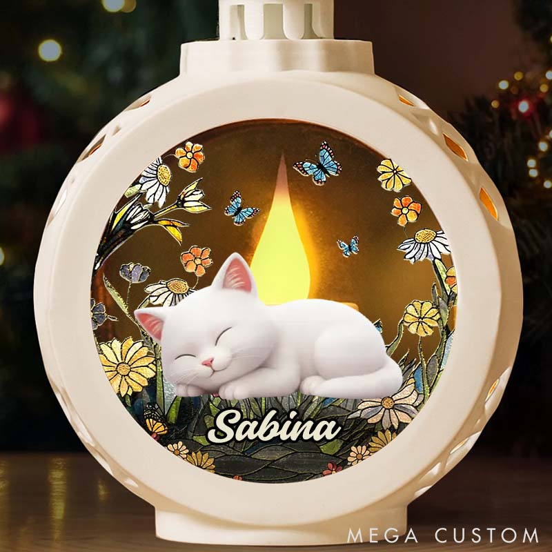 Personalized Cat Lover Forever Missed Forever Loved Lantern Ornament