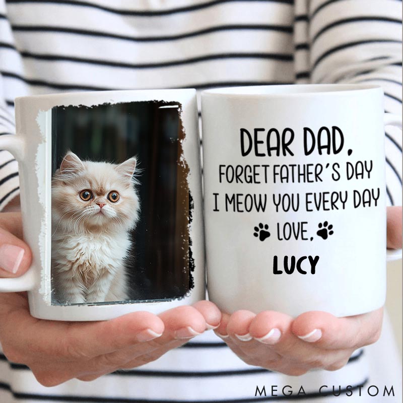 Personalized Cat Lover Forget Father's Day I Woof You Everyday Mugs
