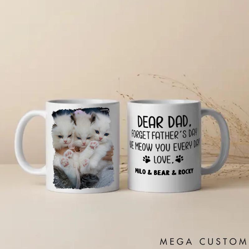Personalized Cat Lover Forget Father's Day I Woof You Everyday Mugs