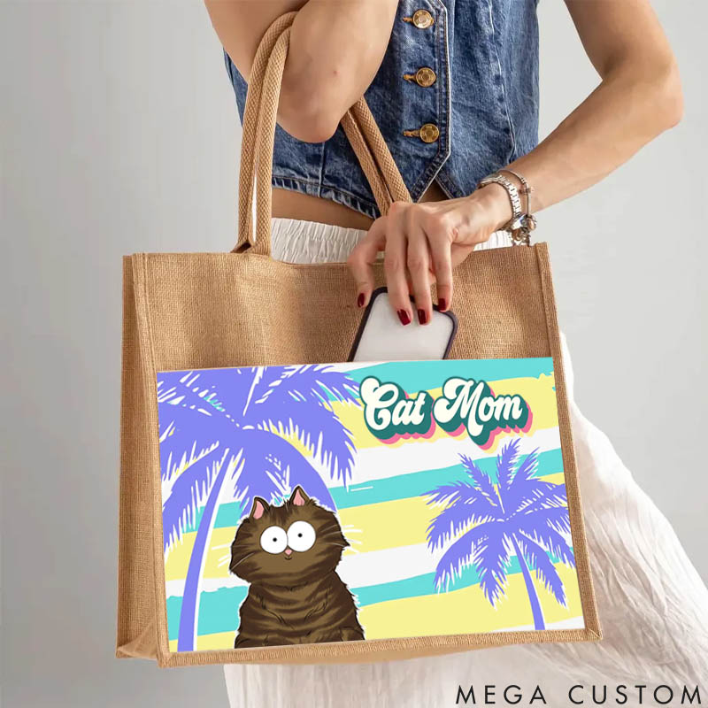 Personalized Cat Lover Fur Mom  Azabu Tote Bag