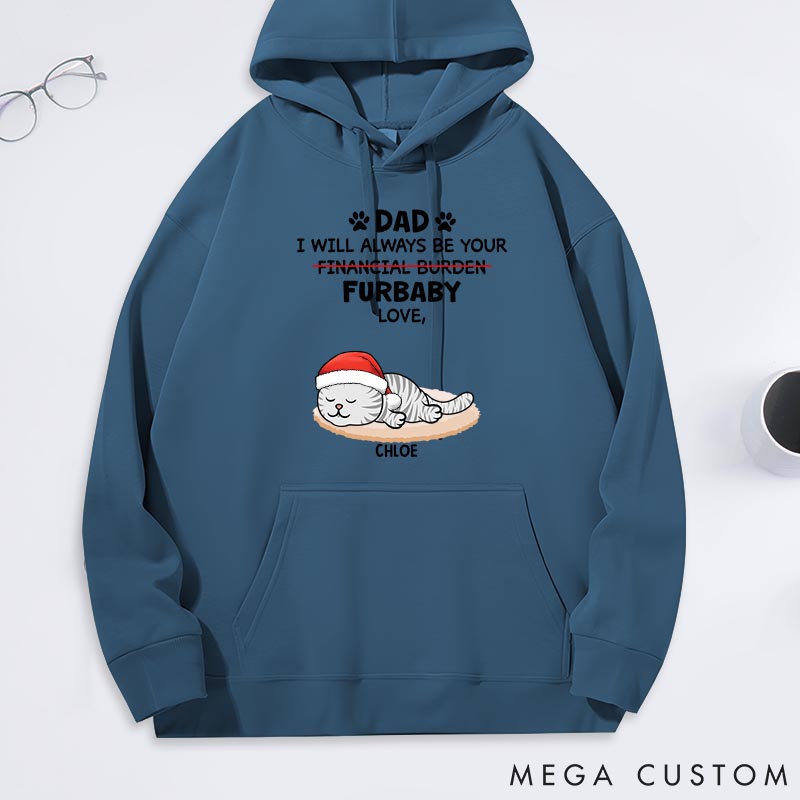 Personalized Cat Lover Furbaby or Financial Burden Cat Dad Classic Hoodies