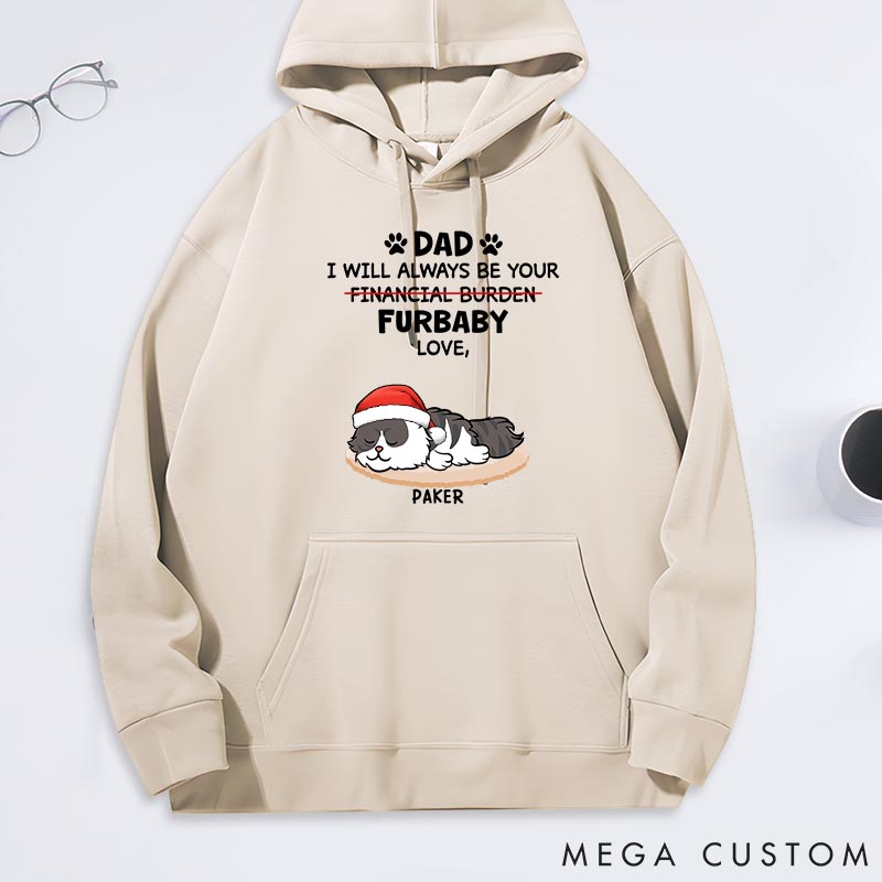 Personalized Cat Lover Furbaby or Financial Burden Cat Dad Classic Hoodies