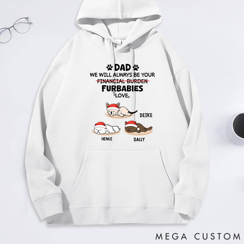 Personalized Cat Lover Furbaby or Financial Burden Cat Dad Classic Hoodies