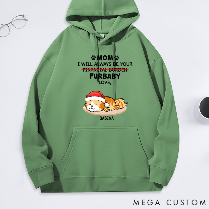 Personalized Cat Lover Furbaby or Financial Burden Cat Mom Classic Hoodies