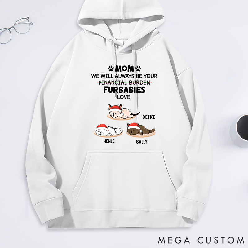 Personalized Cat Lover Furbaby or Financial Burden Cat Mom Classic Hoodies
