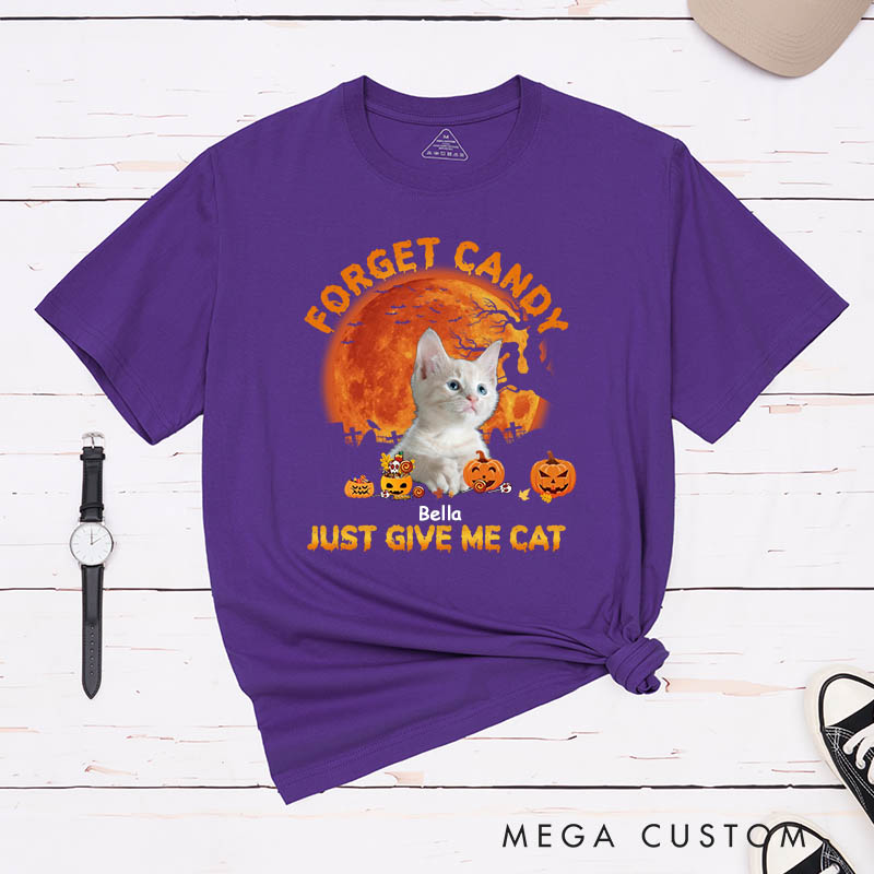 Personalized Cat Lover Give Me Cats Photo T-Shirt