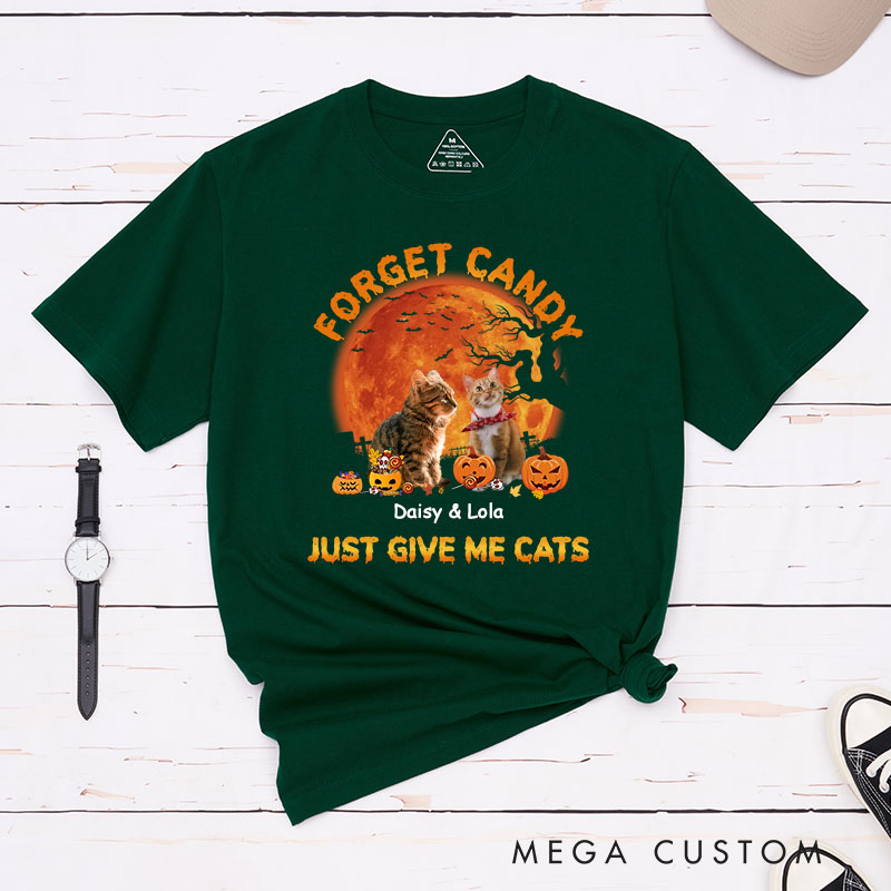 Personalized Cat Lover Give Me Cats Photo T-Shirt