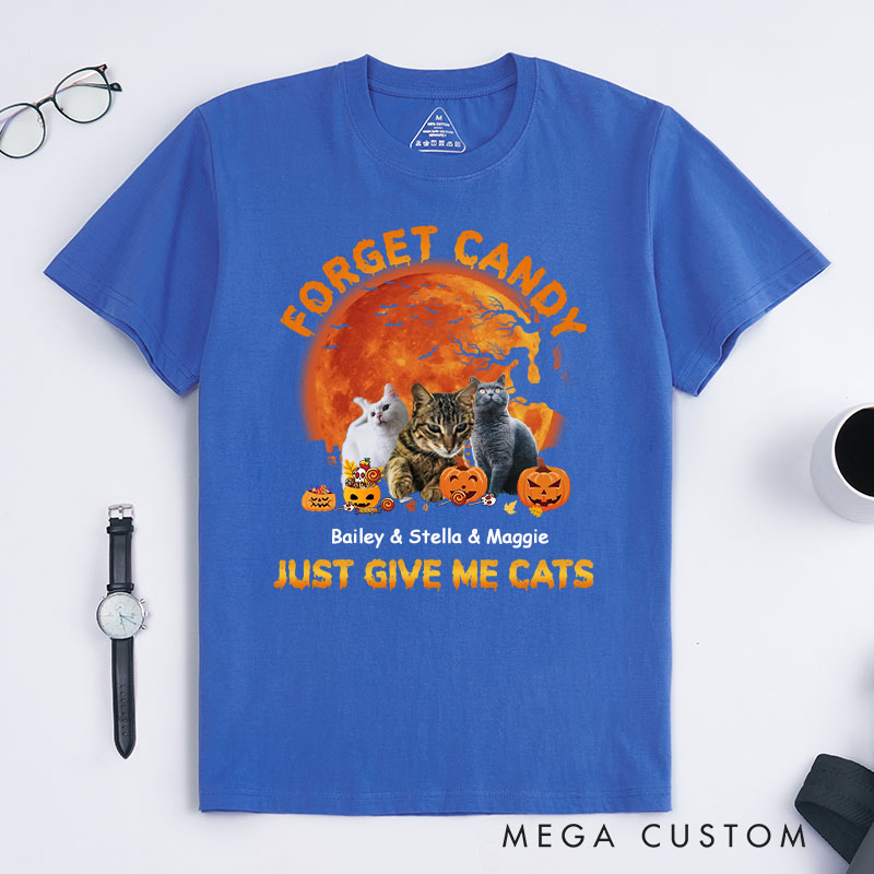 Personalized Cat Lover Give Me Cats Photo T-Shirt