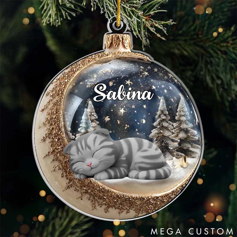 Personalized Cat Lover Gone but always in My Heart Christmas Ornament