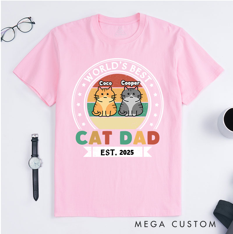 Personalized Cat Lover HBest Cat Dad Est T-Shirt