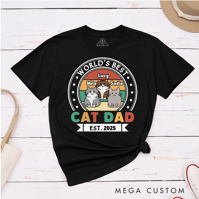 Personalized Cat Lover HBest Cat Dad Est T-Shirt
