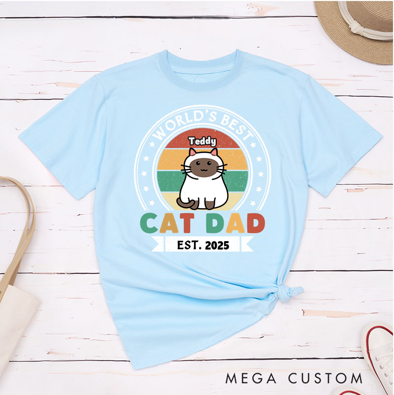 Personalized Cat Lover HBest Cat Dad Est T-Shirt