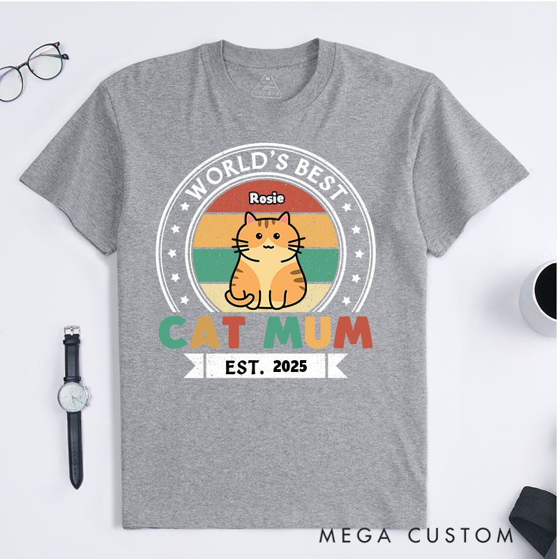 Personalized Cat Lover HBest Cat Mom Est T-Shirt
