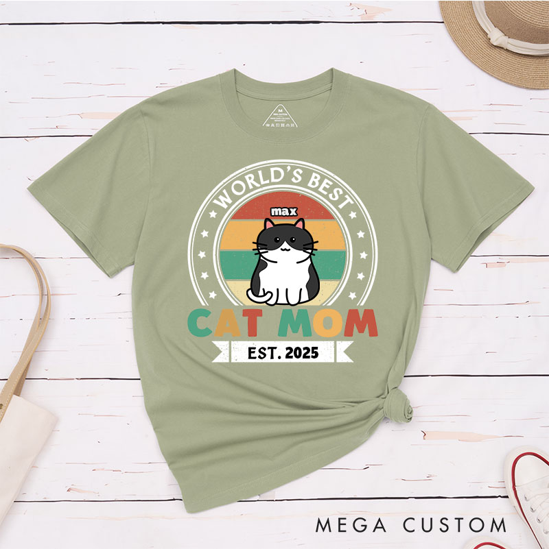 Personalized Cat Lover HBest Cat Mom Est T-Shirt