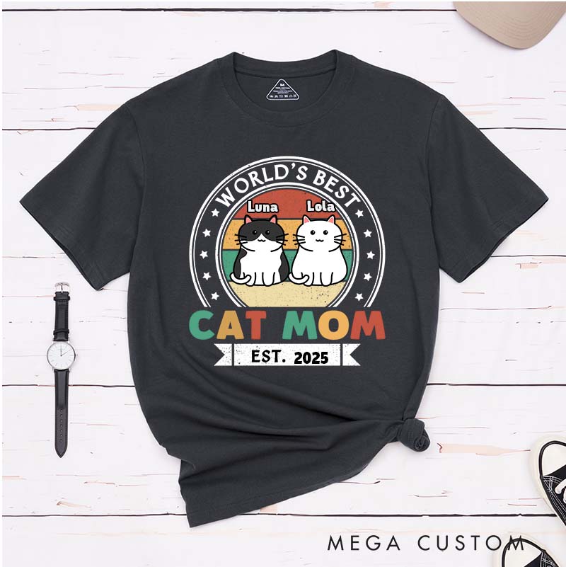 Personalized Cat Lover HBest Cat Mom Est T-Shirt