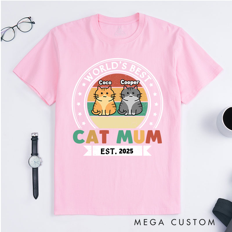 Personalized Cat Lover HBest Cat Mom Est T-Shirt