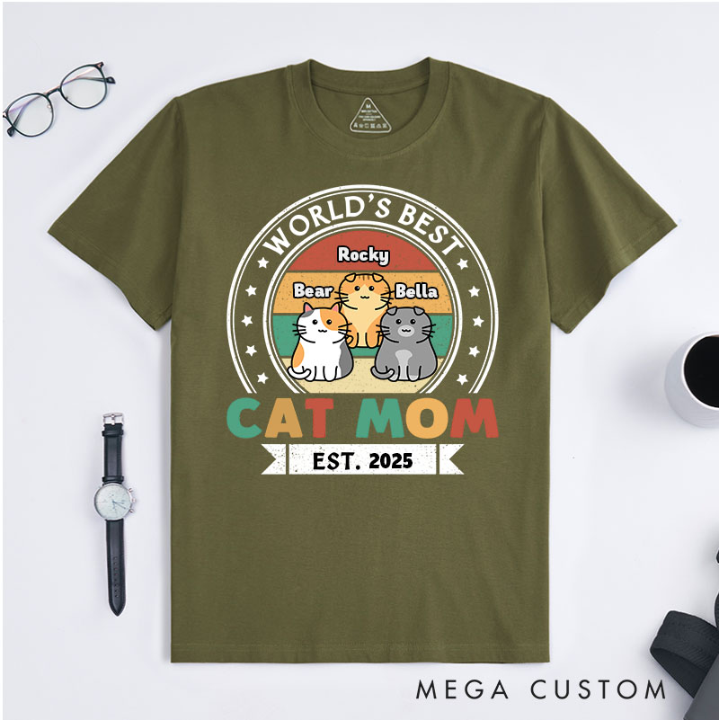 Personalized Cat Lover HBest Cat Mom Est T-Shirt
